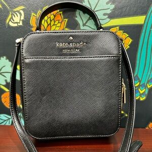 Kate Spade New York “Spencer” Black Saffiano Leather Dome Crossbody